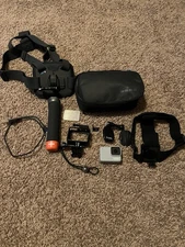 USED White GoPro HERO7 Waterproof Camera With Accessories!! See Description
