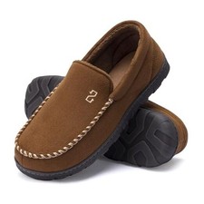 Men's Moccasin Slippers With Memory Foam, House Shoes for Indoor 11 Camel