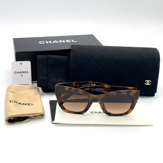 Auténticas gafas de sol Chanel Pearl Camellia Coco 5478 A carey con caja i080109