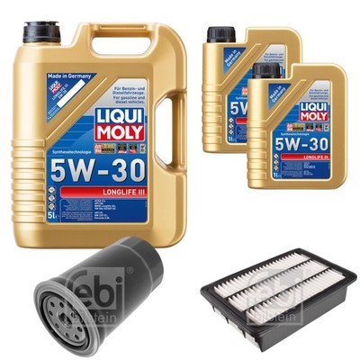 FEBI BILSTEIN Inspektionspaket 7L Liqui Moly 5W30 Longlife3 für Hyundai Santa
