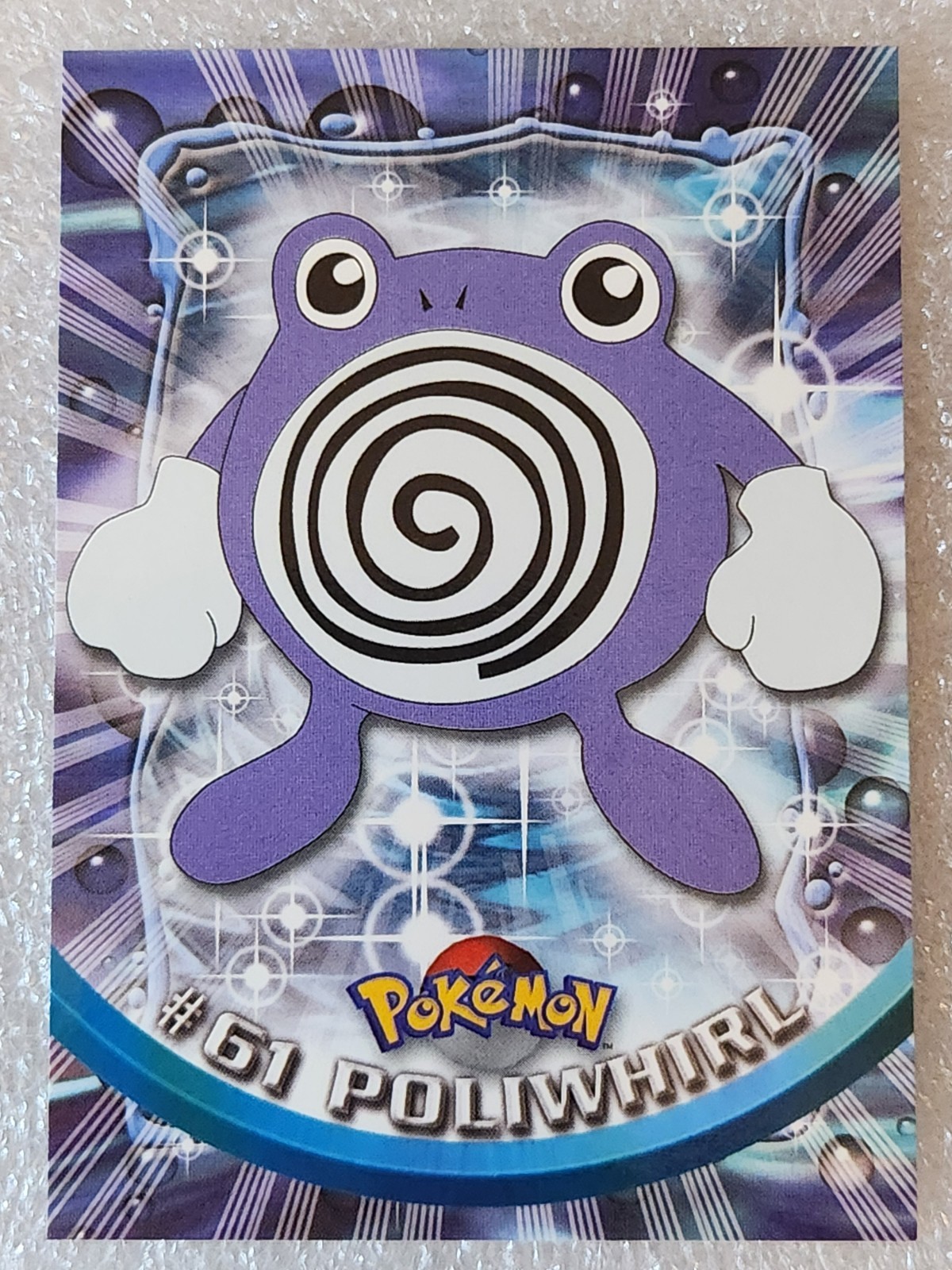 #61 POLIWHIRL 1999 Topps Pokemon TV Series 1 BLACK LOGO