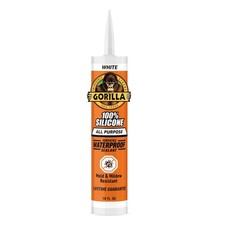 Gorilla Waterproof Caulk  Seal Silicone Sealant, 10oz Cartridge Pack White