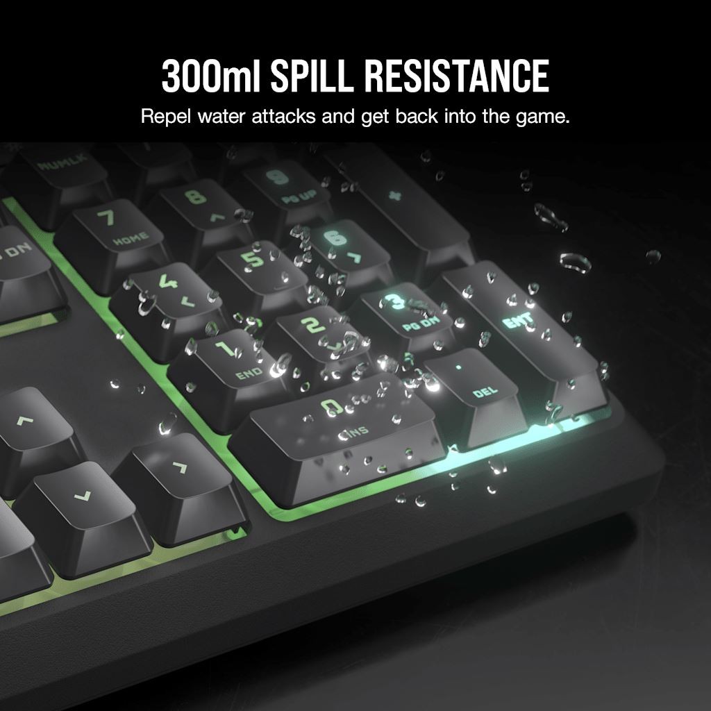 Teclado para juegos Corsair K55 CORE RGB 10 zonas RGB membrana gris reacondicionado certificado, imagen 6