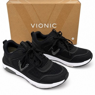 Vionic Walk Strider Black Orthotic Walking Sneakers Women s 8 APMA 1st Ray