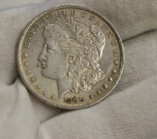 1890 US Morgan Silver Dollar $1 XF+ (Cleaned)
