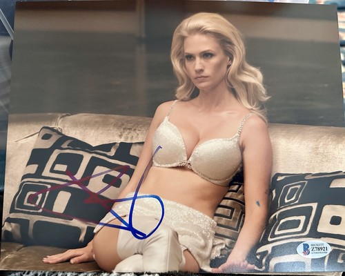 JANUARY JONES SIGNED XMEN PHOTO 8X10 EMMA FROST AUTOGRAPH SEXY BRA TOPPS BAS COA