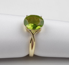 Peridot Ring - Green Stone Promise Ring -925 Sterling Silver Engagement Ring 925