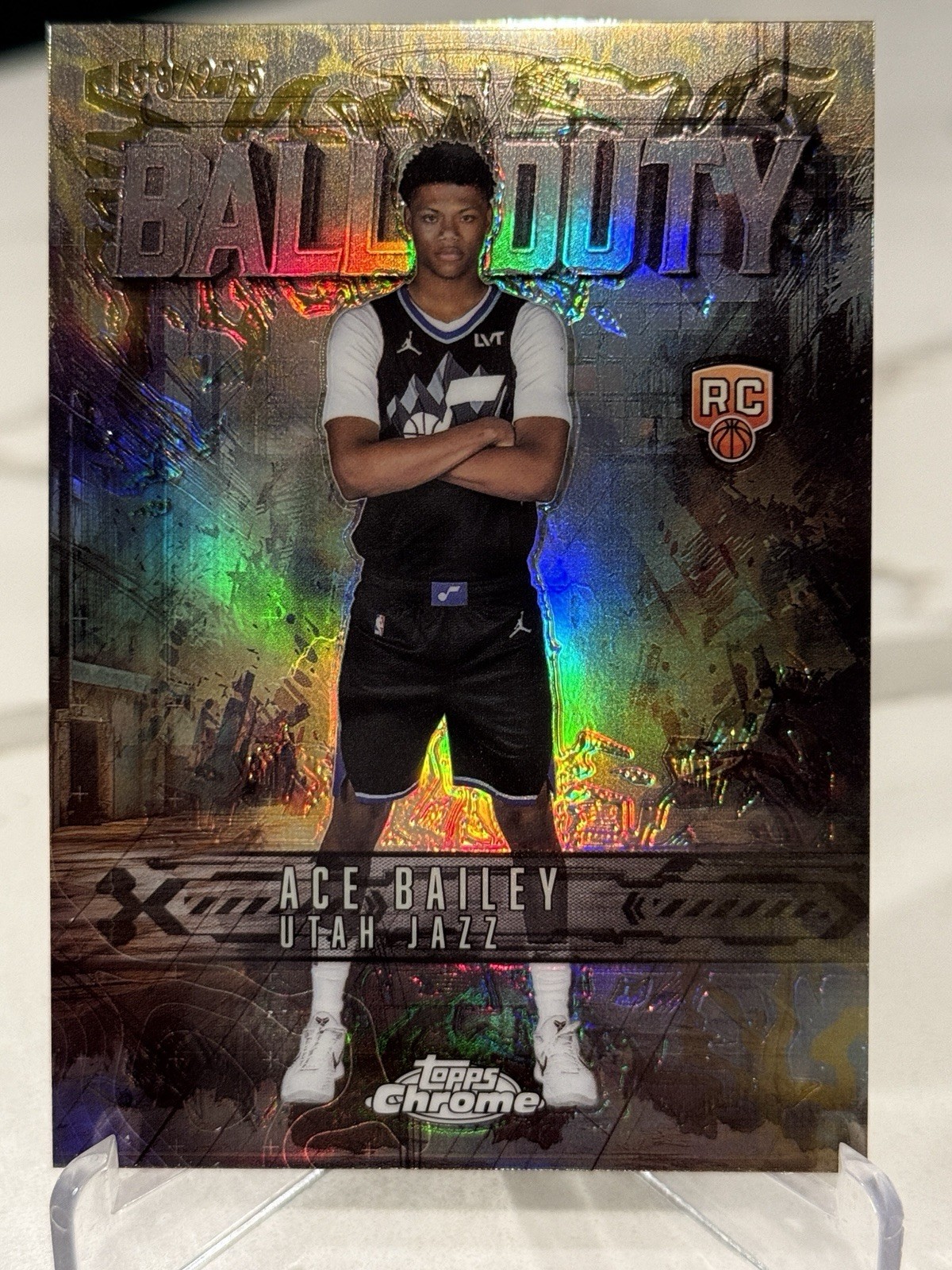 Ace Bailey Rookie 2025 Topps Chrome Ball of Duty #BD-24 Yellow Refractor /275