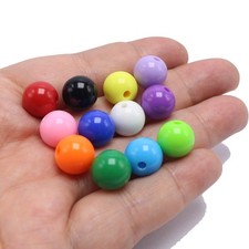 50pcs Mixed Bubblegum Candy Color Acrylic Round Beads 12mm 1/2" Smooth Ball