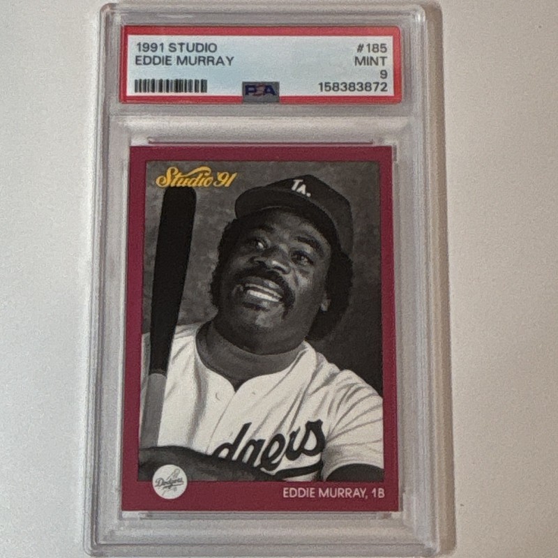 Leaf 1991 Studio Eddie Murray Los Angeles Dodgers PSA 9 #185 Graded