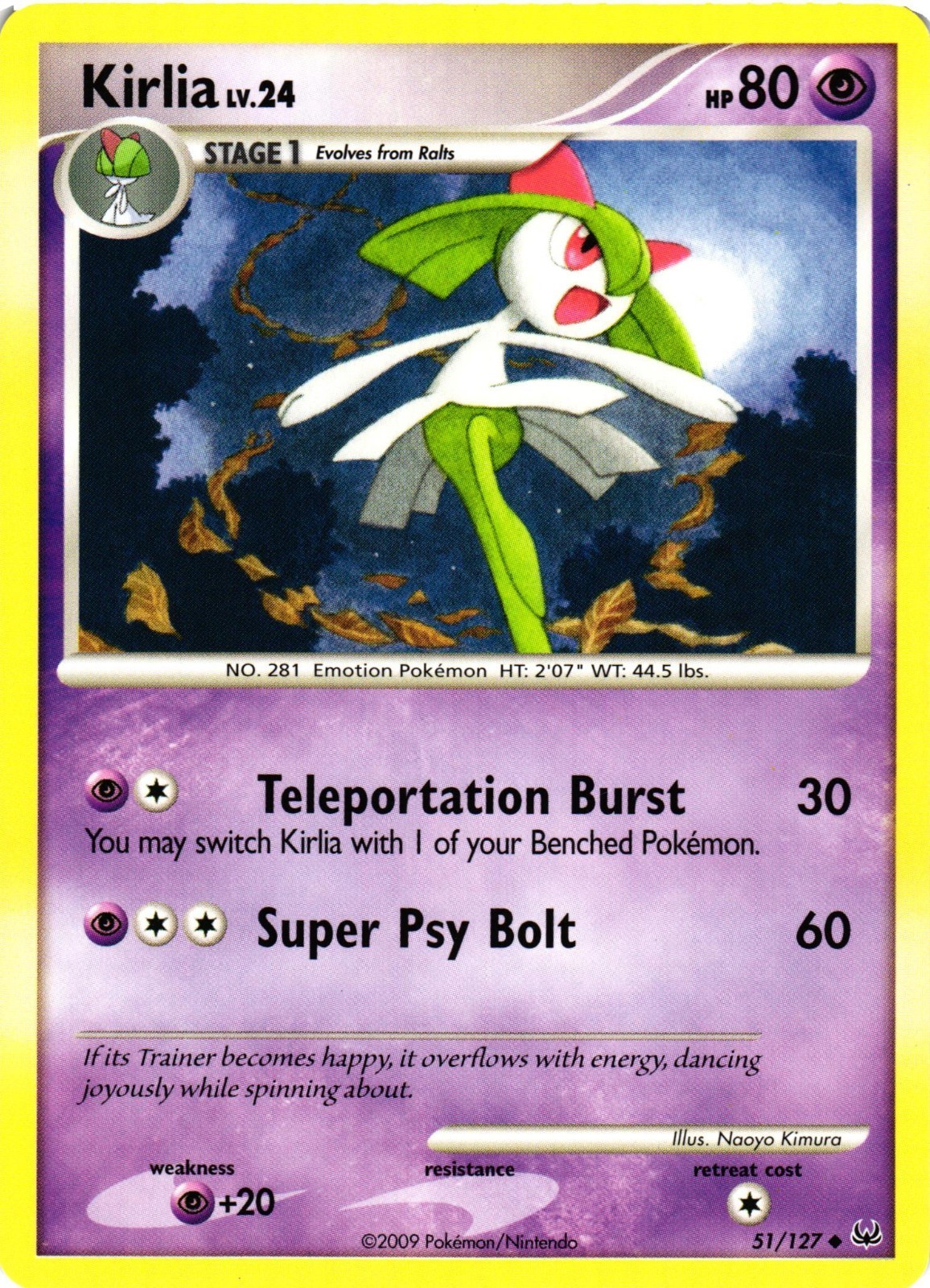 Pokémon TCG Kirlia Uncommon Platinum Regular 51/127 LP