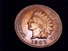 1903  Indian Head Cent,  Extra Fine, but cleaned