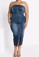 City Chic Large Denim Dress Underground Plus Size 20
