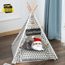 Pet Teepee, Portable Pet Tents for Small Dogs or Cats, Puppy Sweet Bed Washable