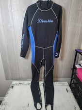 Diveskins Unisex Scuba Suit, Black And Blue. Large Tall.