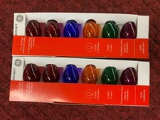 12 GE MultiColor Clear C7 Replacement Bulbs 120v 5w Candelabra Base 3723677 NEW