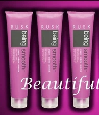 RUSK BEING SMOOTH HAIR CREAM / CREME SILKEN SOFTEN POLISH 5.3 OZ EACH - 3 PACK!