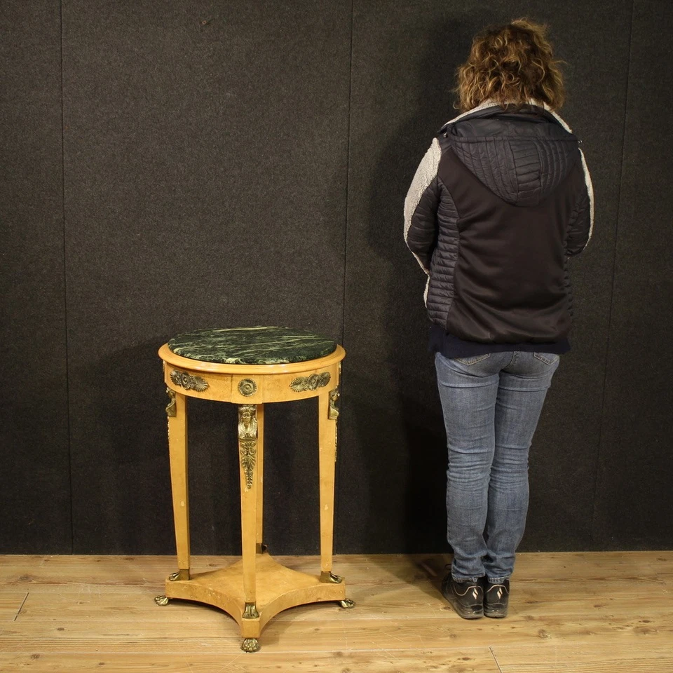 Retour Egypte style table d'appoint dessus marbre meuble français années 60 - Photo 3/4