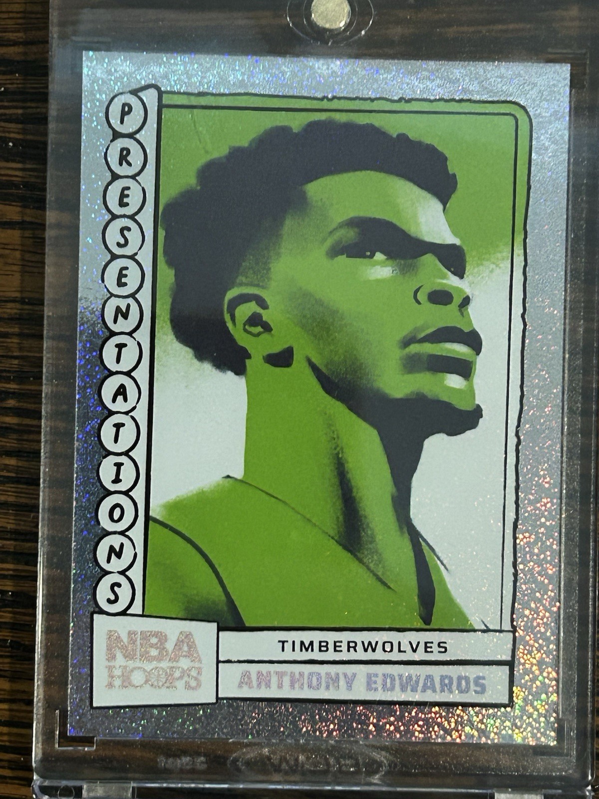 Anthony Edwards #7 Presentations insert from the 2024-25 Panini NBA Hoops