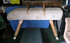 Gymnastics Padded Pommel Horse with Handles, Wooden Legs & Springboard