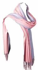 Luxuriöser Zweifarbiger Kaschmir Schal – Elegante Wende Stola Blau Rosa Damen