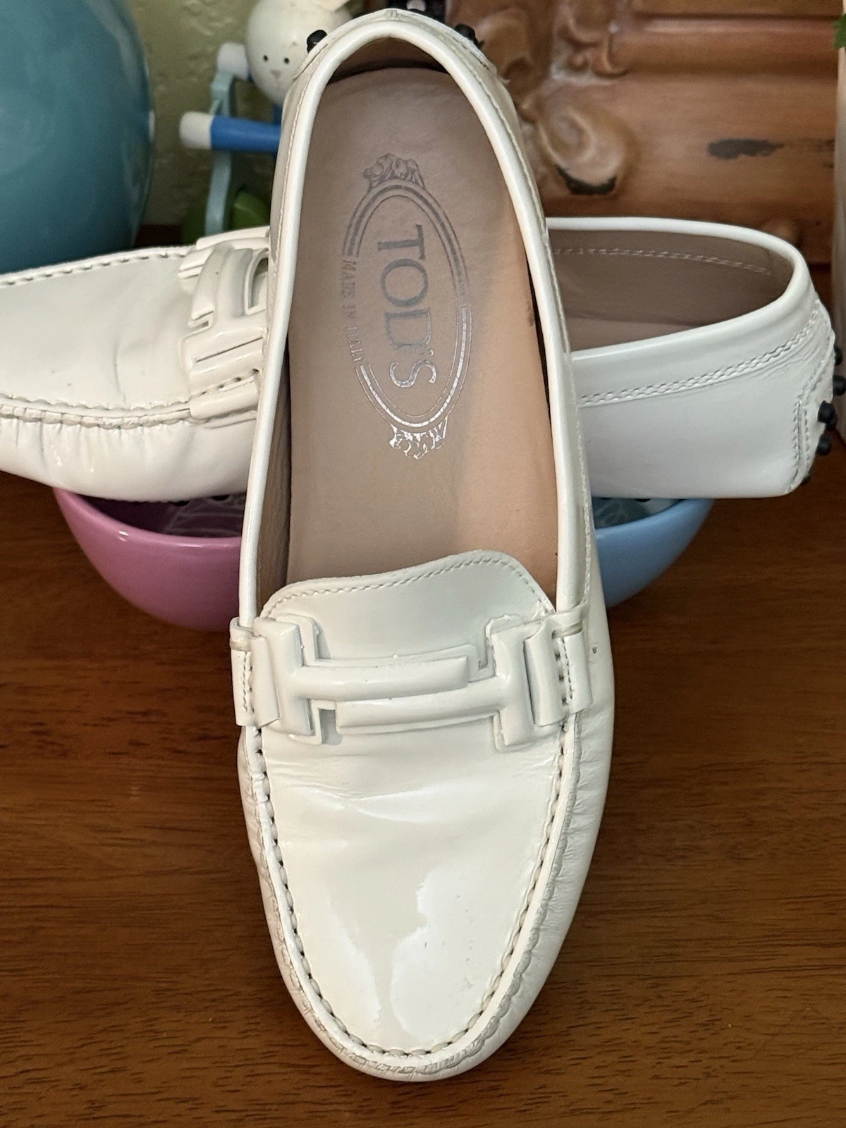 TOD’S Mocassini mocassini da guida TOD'S 36 (US 6) da donna in vernice bianca