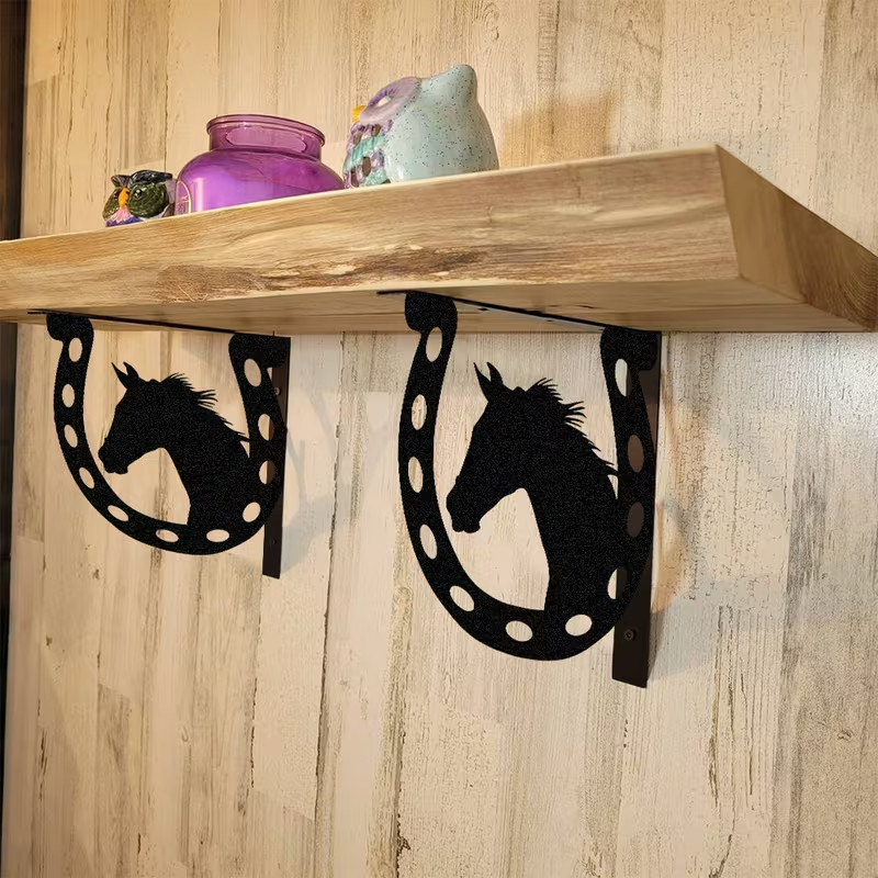 Western Equestrian DECOR HORSE SHELF WALL BRACKETS