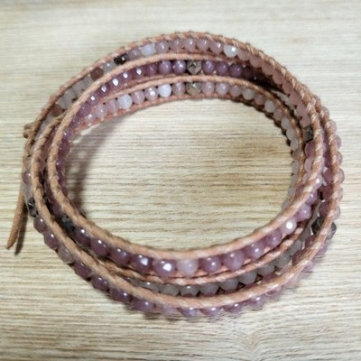 Limited CHAN LUU Bracelet, 5Loop Wrap, Pink Beige Mix, 2015 Valentine