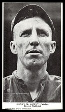 1916 D381 Fleischmann Bakery Baseball Henry Hank Gowdy (no coupon - hand cut) GD