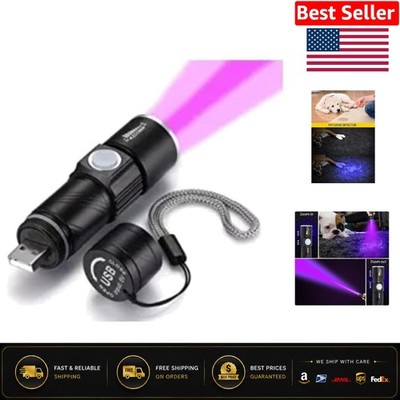 395nm Rechargeable UV Flashlight - Mini Blacklight for Stain Detection & Curing