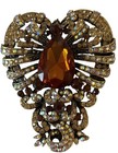 Vintage Rare Amber Crystal Brooch￼stamped CN￼ — photo 1