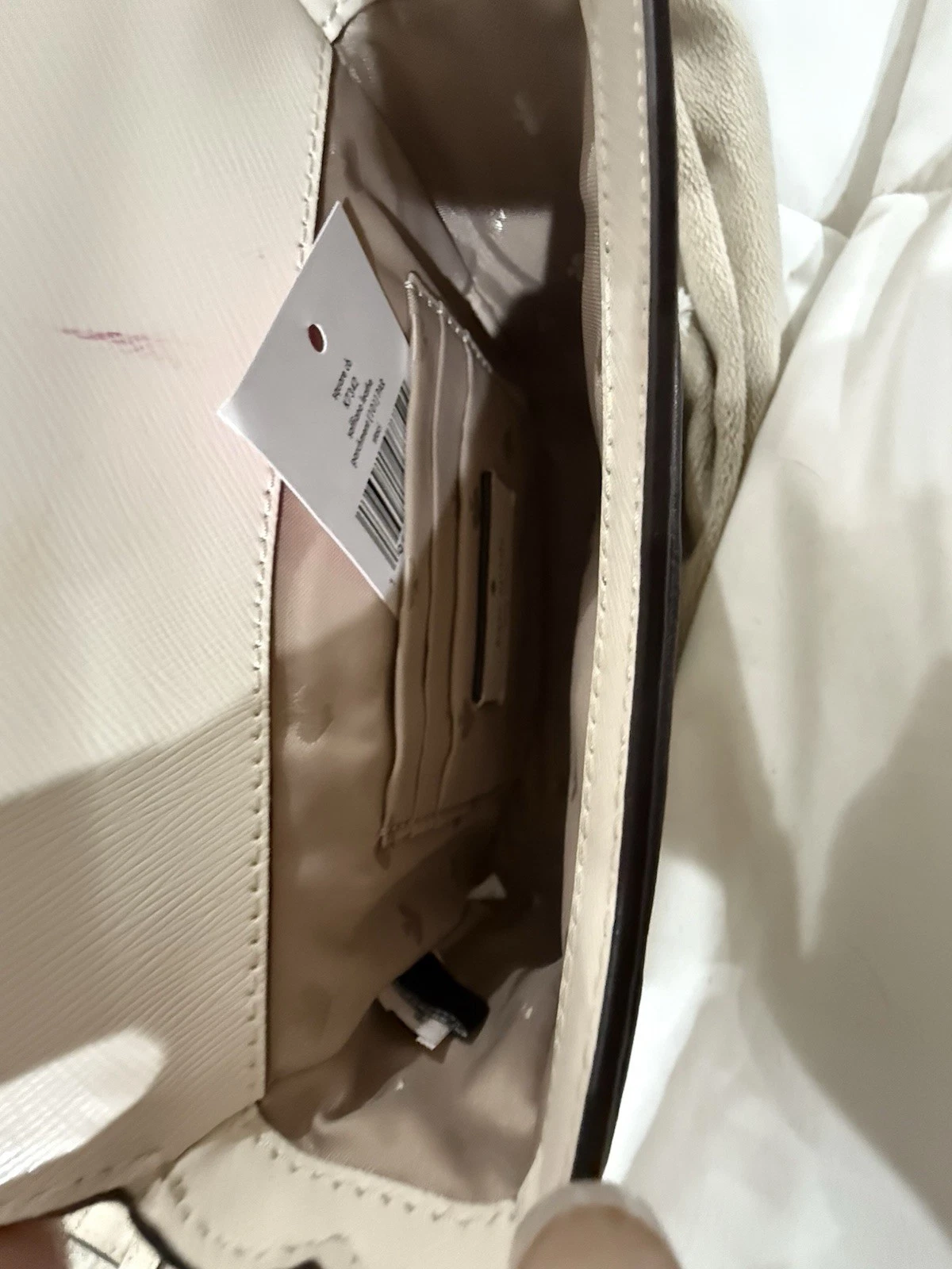 BORSA A MANO A TRACOLLA KATE SPADE AVORIO BOXY NUOVA CON ETICHETTE CON CINTURINO LUNGO