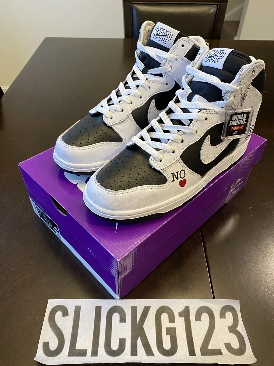 Supreme x Nike SB Dunk High By Any Means Black White