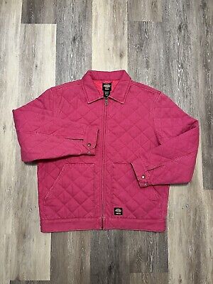 Supreme Dickies Quilted Denim Work Jacket Pink Mens Large Supreme Dickies Quilted Denim Work Jacket Pink Mens Large