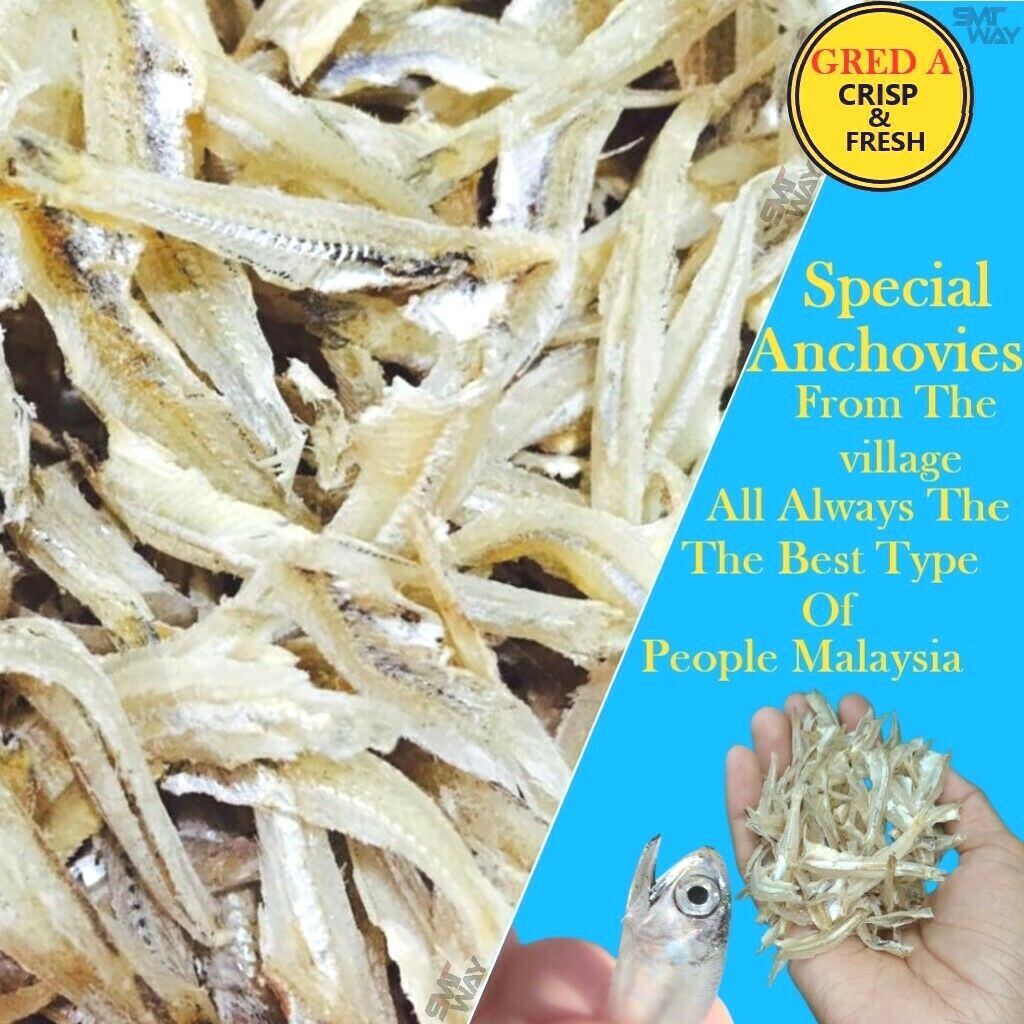 1000g DRIED ANCHOVIES HEADLESS FRESH CLEAN Seafood Anchovy Fish Peeled