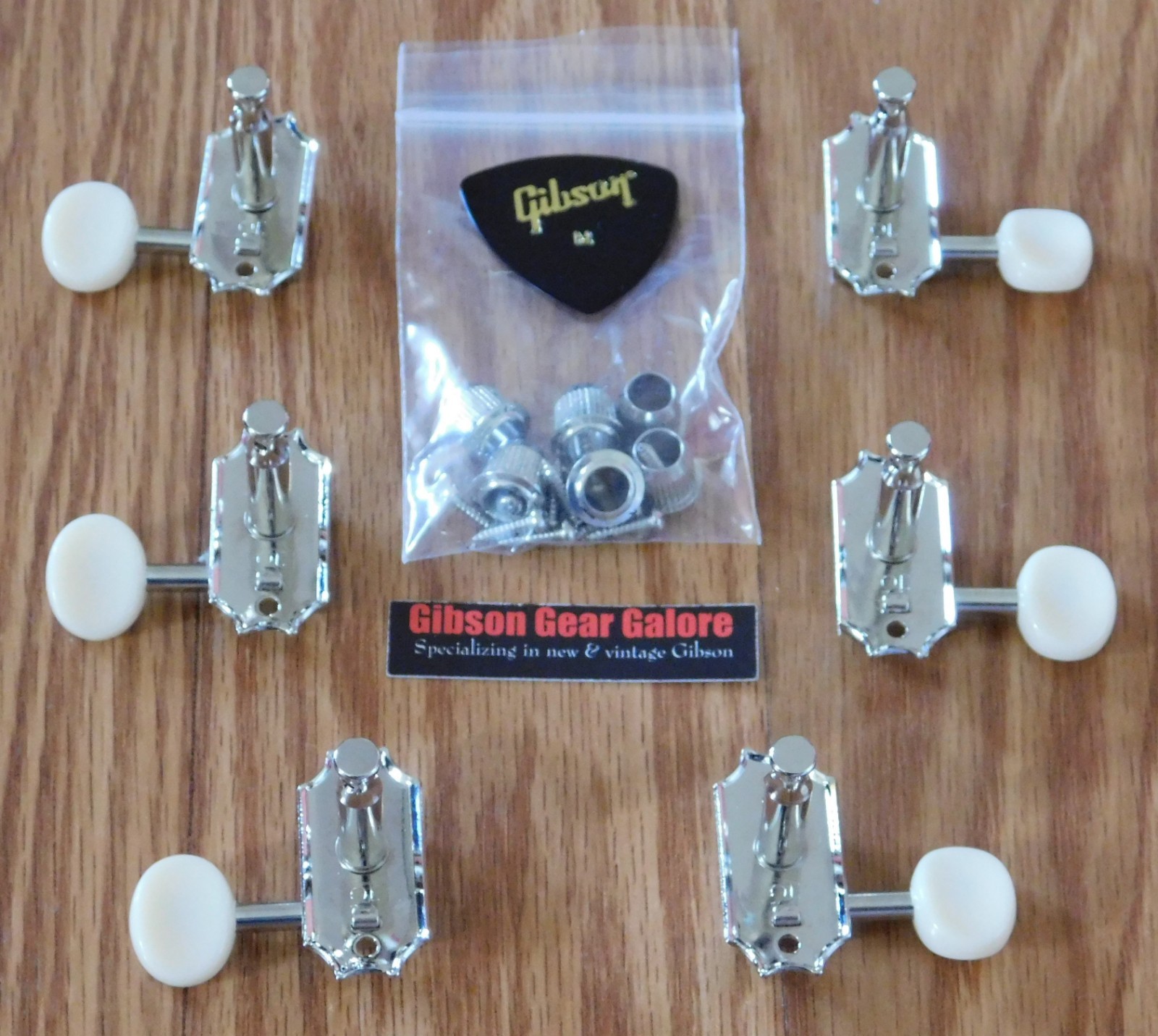 Gibson Les Paul Tuners Set White Kluson Deluxe Nickel Guitar Parts