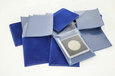 Münzgeldbörsen Deluxe blau Samtrücken durchsichtige Vorderseite großes Quadrum