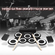 Professional Electronic Drum Kit Roll-Up Silicon Drum Set Digital 7 Pad for Gift