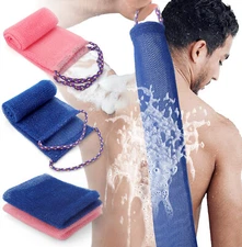 4pcs African Net Sponges, African Exfoliating Net Body Back Scrubber for Shower