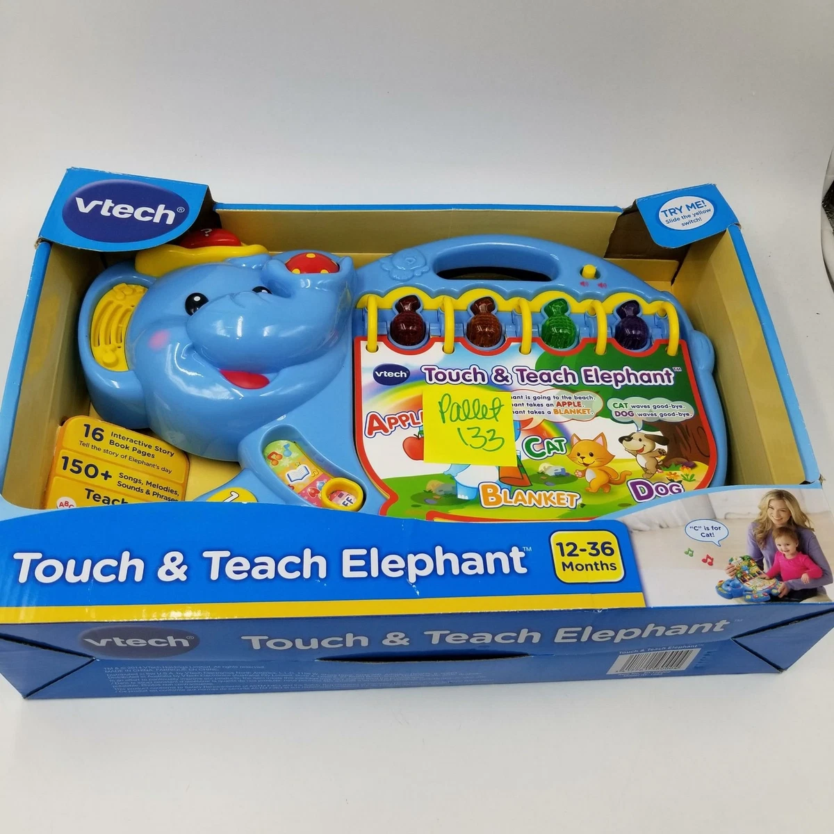 VTech Touch and Teach Elephant Book Kids Educational Blue Toy Game New Box