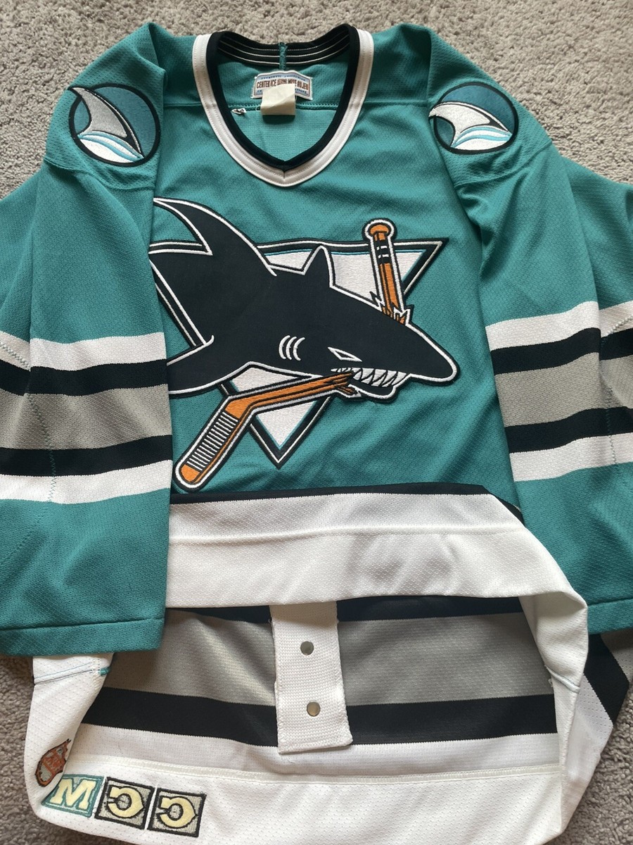 San Jose Sharks Blank CCM Authentic NHL Hockey Jersey Teal