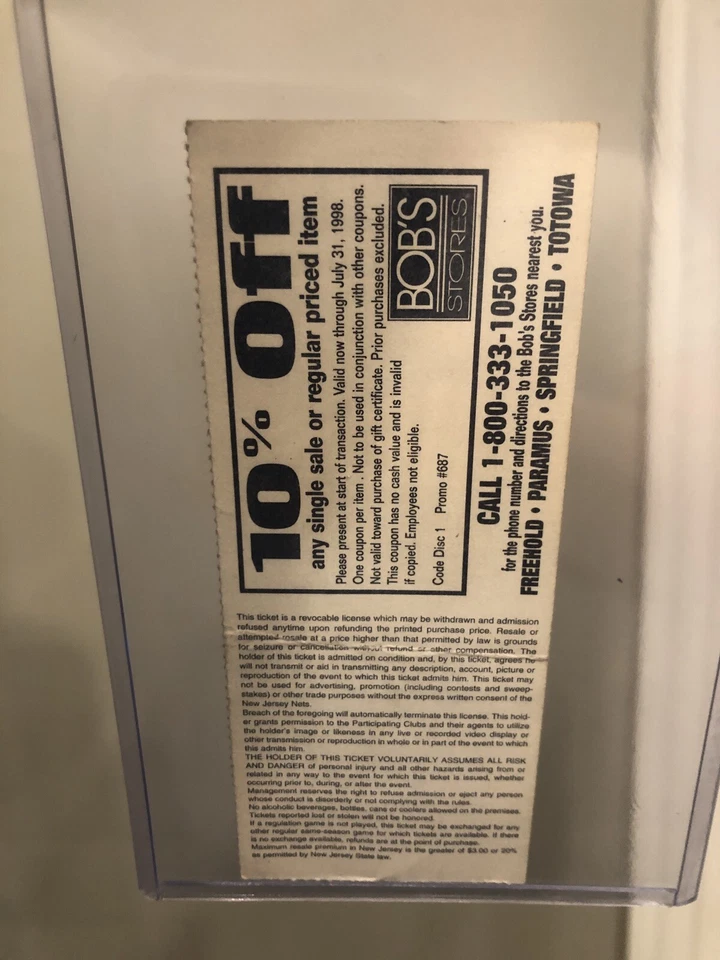 Chicago Bulls-Michael Jordan 1998 NBA Playoffs 1st Round Vs NJ Nets Ticket Stub. - Image 3 of 3