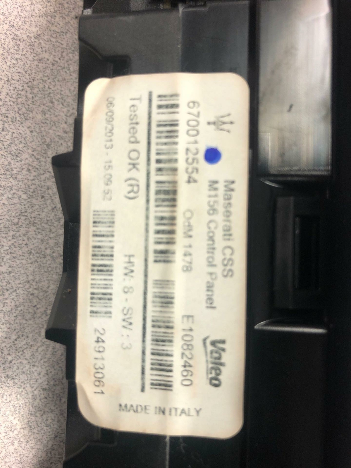14 MASERATI Heater A/c Control HEADW-HAZARD670012554M156