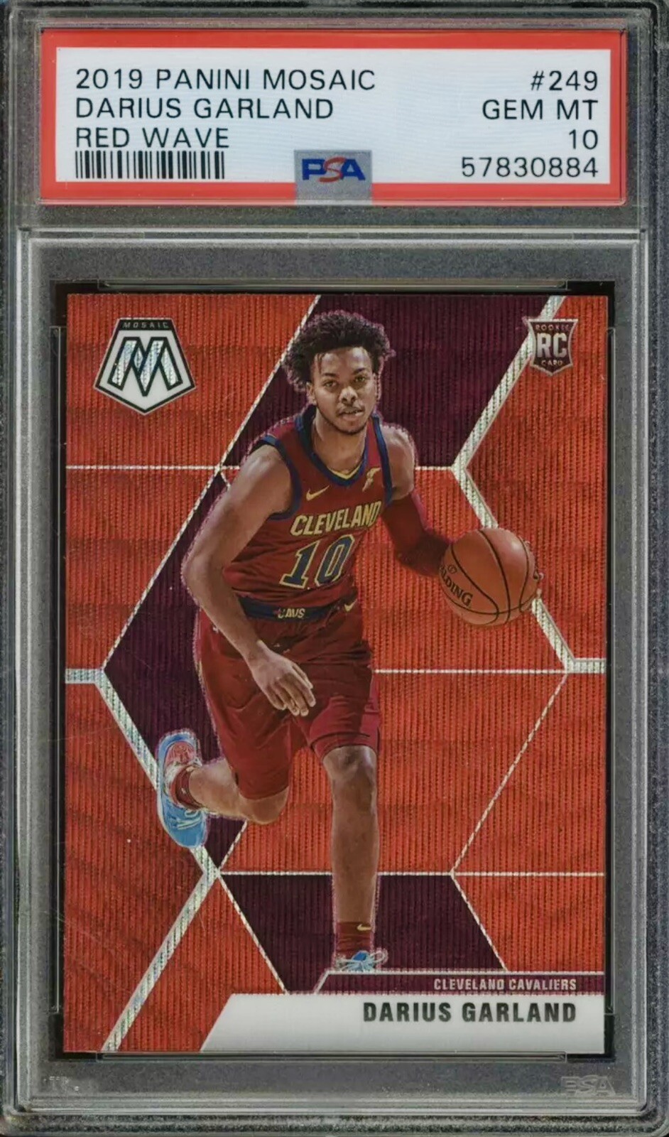 2019 Panini Mosaic Red Wave Prizm #249 Darius Garland Rookie RC PSA 10