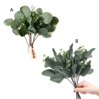 Artificial Eucalyptus Leaves Stems 10pcs/set Bouquets Floral Arrangement Wreath