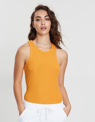 Cotton On women's High Crew Sleeveless cami top in Dark Cheddar Size L