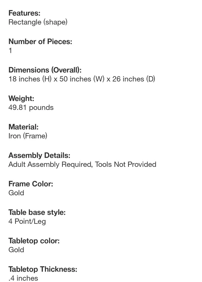 ✨️ Mesa de centro Lucille 57#2 - Safavieh dorado/vidrio  Foto 3 de 4