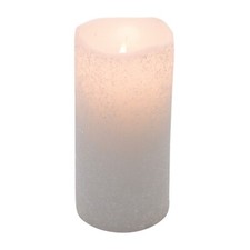White Frosty Tall LED Battery Candle Light Vo...