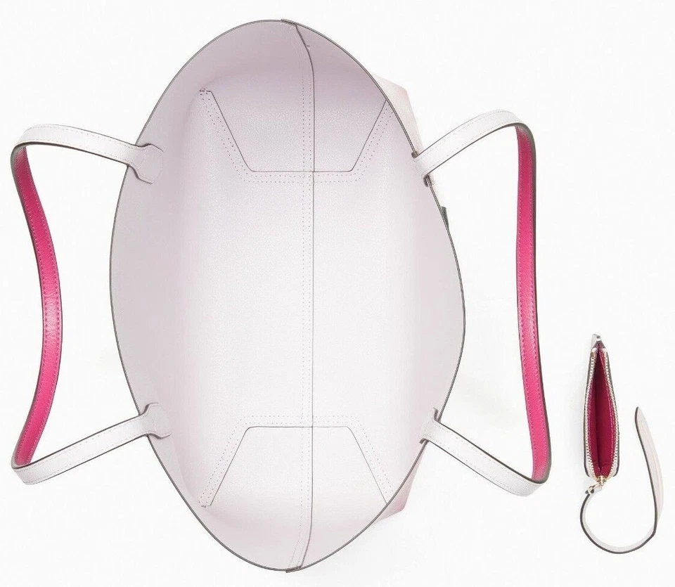 NWB Kate Spade Ava Reversible Pearl Leather Tote + Pouch Ruby Red K6052 Gift Y