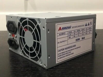 Brand NEW--Arrow 500w-Max ULTRA QUIET ATX Power Supply 20+4pin & SATA